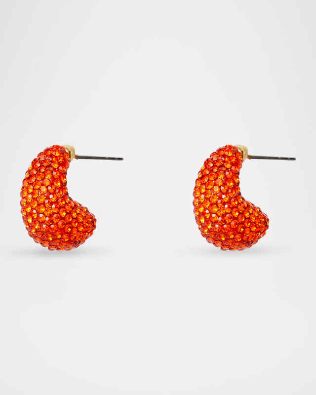 Pave Dome Mini Hoop Earrings
